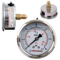 manometr glicerynowy ciśnieniomierz zegar 63mm 0-6 bar gwint 1/4” tylny