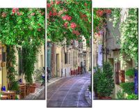 70 90CM OBRAZ 3 ELEM GRECKA ULICZKA ŚCIENNY DRUK PŁÓTNO