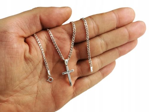 Łańcuszek Męski Srebrny Pancerka Krzyżyk 925 Dla Mężczyzny Grawer GRATIS na Arena.pl