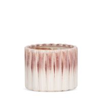 Donica osłonka ceramiczna EVITA 14X14X11 kremowa + różowa
