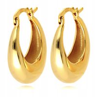 Złote Kolczyki 925 Duże Krople Łezki KOŁA Owale Srebro Złocone