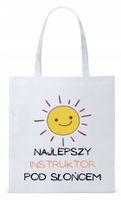 Torba Biała Eco Shopper Dla Instruktora Prezent Z Nadrukiem Ze Zdjęciem