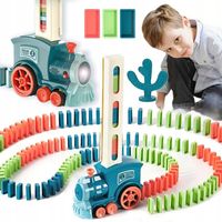 CIUCHCIA DOMINO KLOCKI DO PRZEWRACANIA Z LOKOMOTYWĄ UKŁADAJĄCA KOLEJKA