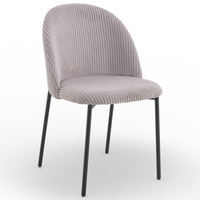 Krzesło sztruksowe taupe INES czarne nogi do salonu kuchni jadalni