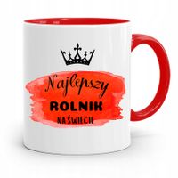 Dla Rolnika Kubek Czerwony Najlepszy Rolnik Świata Z Nadrukiem Ze Zdjęciem