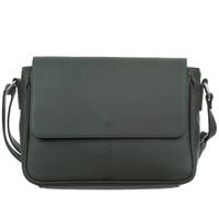 VERA PELLE torebka damska skórzana listonoszka z klapą V556 c.zielona