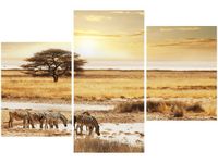60 90CM OBRAZ 3 ELEM SAFARI ŚCIENNY DRUK PŁÓTNO