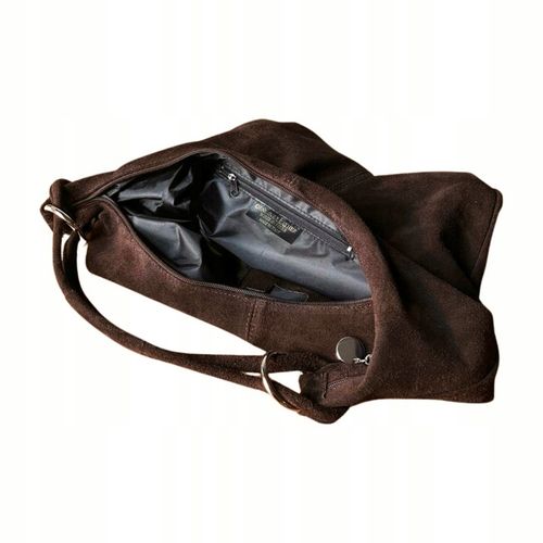 CZEKOLADOWA ZAMSZOWA TOREBKA WOREK BRĄZOWA TOREBKA ZAMSZ Vera Pelle na Arena.pl