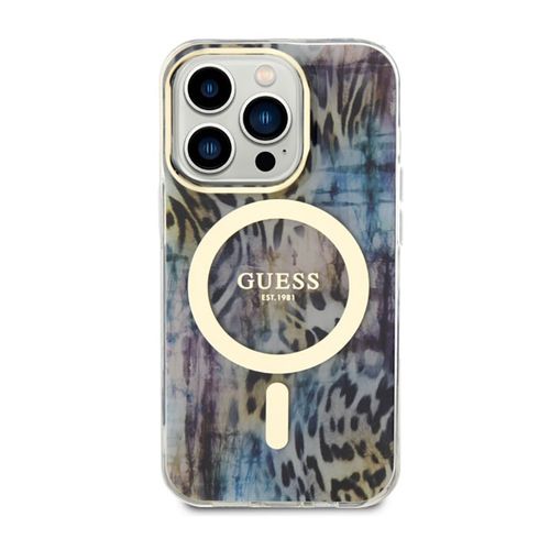Guess Leopard MagSafe - Etui iPhone 14 Pro (Niebieski) na Arena.pl