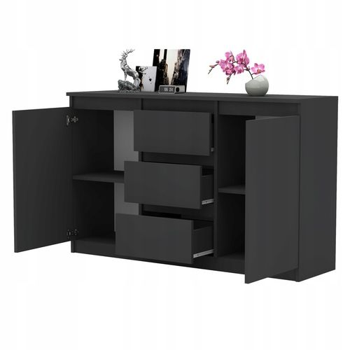 Komoda ANTRACYT WOTAN z szufladami Duza Szafka AGA 120cm do Sypialni na Arena.pl