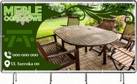 BANER REKLAMOWY 130x80cm projekt w cenie różne wzory MEBLE OGRODOWE