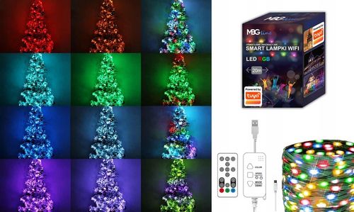 Lampki Choinkowe LED WIFI Świąteczne SMART taśma TUYA 20m 200szt MULTIKOLOR na Arena.pl