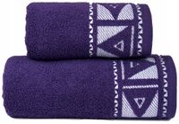 Ręcznik Yolo 70x130 Greno indygo fiolet geometryczny trójkąty fioletowy