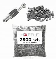 Złącze mimośrodowe, trzpień HAFELE do płyty 18mm - 2000 szt.
