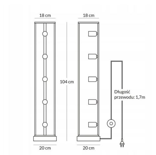 Nowoczesne Lampy Podłogowe Loft Horus 2868/LSW-B-5 na Arena.pl