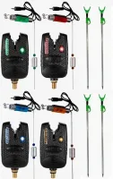 ZESTAW 4x SYGNALIZATOR WĘDKARSKI CZUJNIK LINIA LED+ 4x SWINGER+ 4x PODPÓRKA