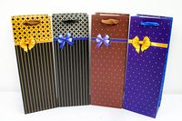 torba prezentowa butelkowa 12 x 35 cm  kokarda 12 szt.  8374