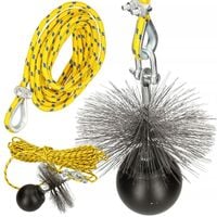 ZESTAW KOMINIARSKI DO CZYSZCZENIA KOMINA 1,3 KG SZCZOTKA Fi 120mm LINA