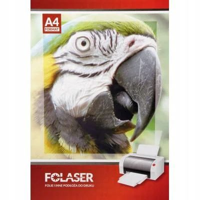 Folia samoprzylepna przezroczysta błyszcząca do drukarek laserowych 10A4 na Arena.pl