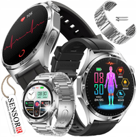 SMARTWATCH MĘSKI AMOLED ROZMOWY EKG POMIAR CUKRU CIŚNIENIE TEMPERATURA PL
