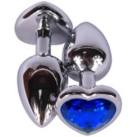 Stalowy Korek Analny Serce Z Niebieskim Kryształkiem Diamond Plug Heart Blue