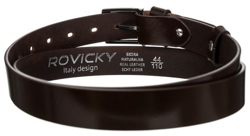 wąski pasek męski z polerowanej skóry naturalnej licowej - rovicky 90 na Arena.pl