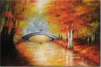 100 70CM OBRAZ PŁÓTNO SPACER PARKU PŁÓTNO RAMA