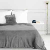 Miękki koc z mikroflano SIMPLE 150X200 srebrny