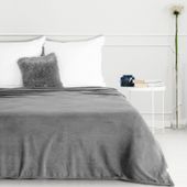 Miękki koc z mikroflano SIMPLE 150X200 srebrny