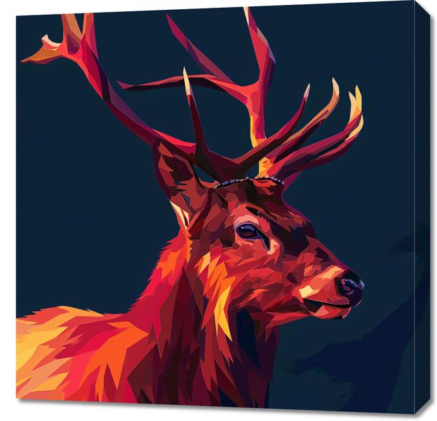 Obraz 70x70cm Jeleń w Geometrii zdjęcie 1