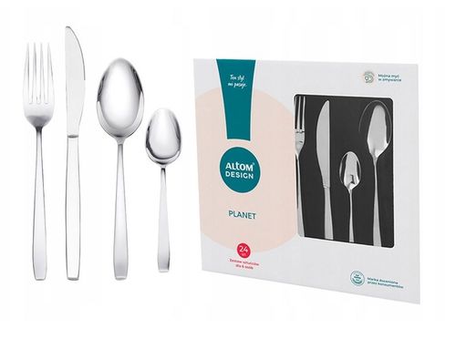 Sztućce Komplet na 6 osób Altom Design Planet srebrny połysk 24 elementy na Arena.pl