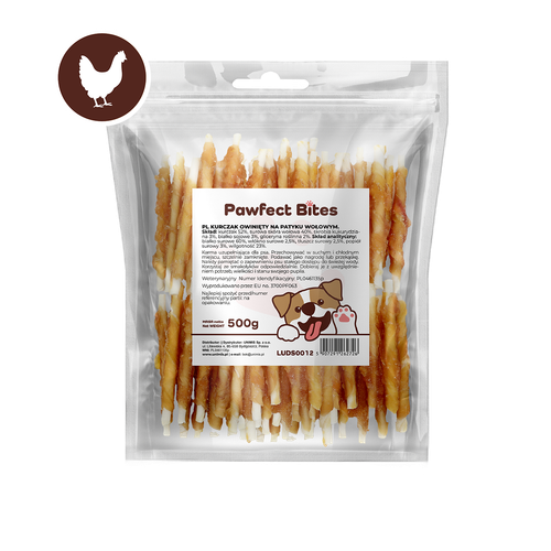 Smaczki przysmaki dla psa kurczak owinięty na wołowinie 500g PAWFECT BITES na Arena.pl