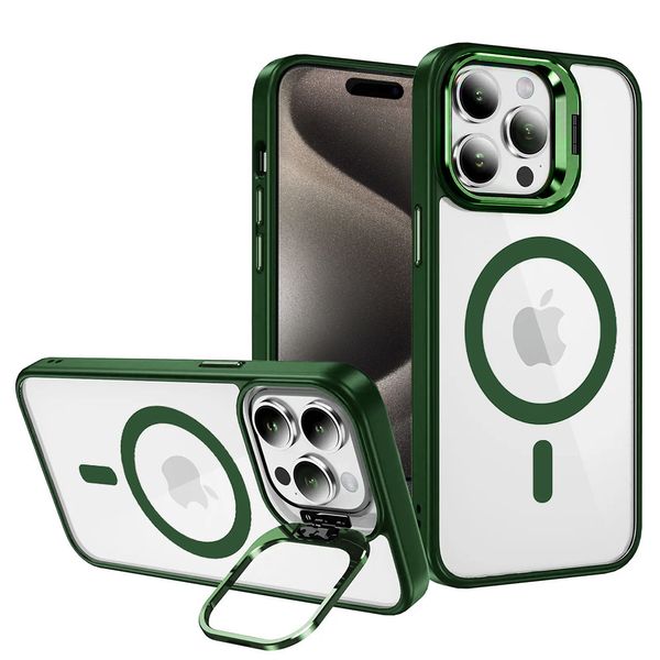 Tel Protect Kickstand Magsafe Case do Iphone 15 Plus zielony zdjęcie 1