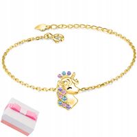 Srebrna bransoletka dla dziewczynki dzieci srebro pozłacane 925 celebrytka