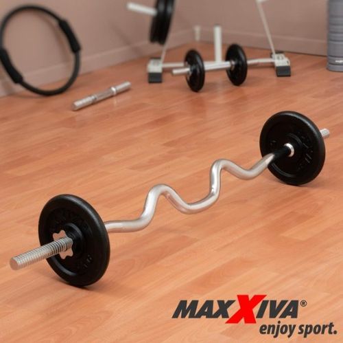 MAXXIVA Zakrzywiony dwuręczny gryf SZ, 120 cm, srebrny na Arena.pl