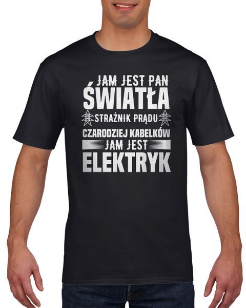 Koszulka męska Jam jest elektryk L Czarny na Arena.pl