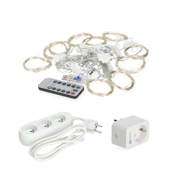 Kurtyna 300 LED 3x3m 8 funkcji z pilotem gniazdko SMART +przedłużacz zdjęcie 5