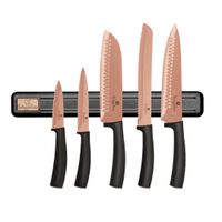 zestaw 5 noży kuchennych z listwą berlinger haus bh-2614 rose gold