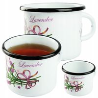 KUBEK SILESIA EMALIA 400 ML 9CM METALOWY KUBEK DO KAWY HERBATY OBOZOWY