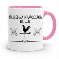 Kubek Różowy Krawca Krawcowej Najlepsza Na Wsi Z Nadrukiem Ze Zdjęciem