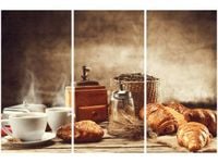 60 90CM OBRAZ 3 ELEM SMAKOWITE ŚNIADANIE DRUK PŁÓTNO RAMA