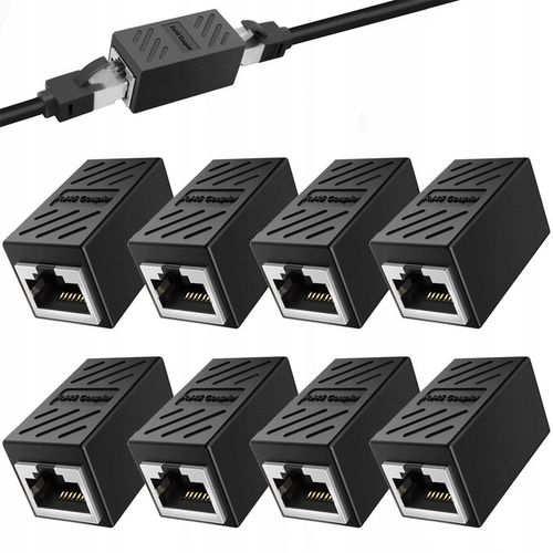 Złączka przedłużka sieciowa złącze RJ45-RJ45 lan KAT.5/6/7 1000Mb/s 8szt na Arena.pl