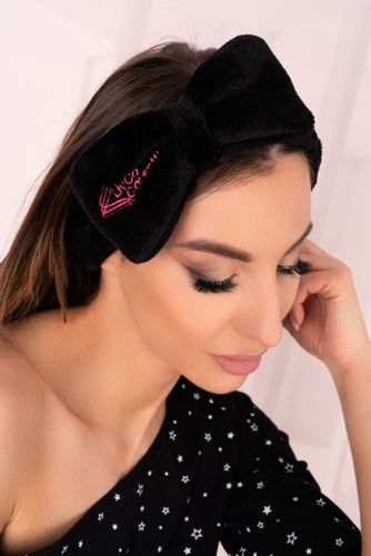 OPASKA KOSMETYCZNA DO WŁOSÓW CZARNA NA GŁOWĘ ELASTYCZNA Z KOKARDĄ na Arena.pl