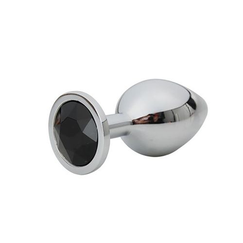 silver small butt plug with black diamond na Arena.pl
