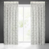 Zasłona gotowa na taśmie WIKI 140x270 Eurofirany biała w kwiaty