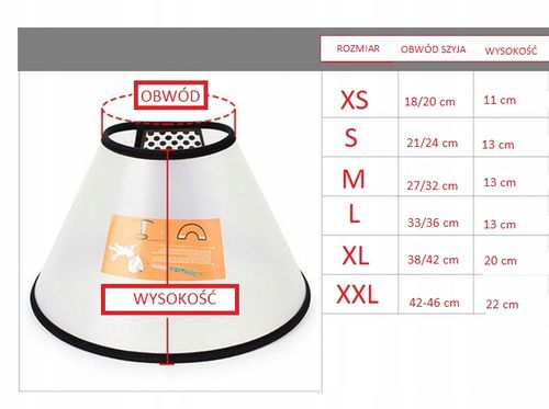 Kołnierz pooperacyjny weterynaryjny dla psa XXL na Arena.pl