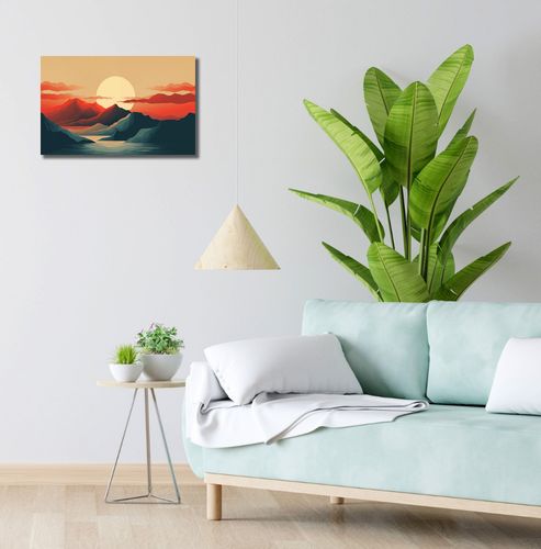 Obraz 50x30cm Zachód Słońca nad Górami na Arena.pl