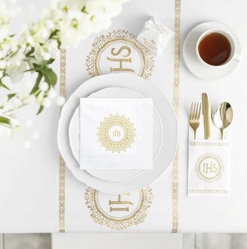 Zestaw dekoracji komunijnych KOMUNIA bieżnik balon na Arena.pl