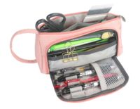 Piórnik szkolny podwójny saszetka kosmetyczka różowy