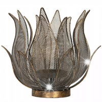 LAMPION KWIAT ZŁOTY SKANDYNAWSKI metalowy dodatek do salonu prezent